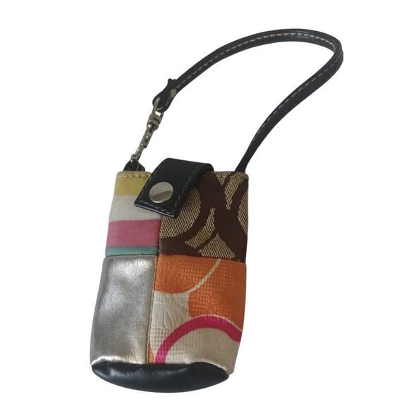 Small Patchwork Leather Canvas Fabric Multicolor  Multi print 3" x 9" - Picture 1 of 4